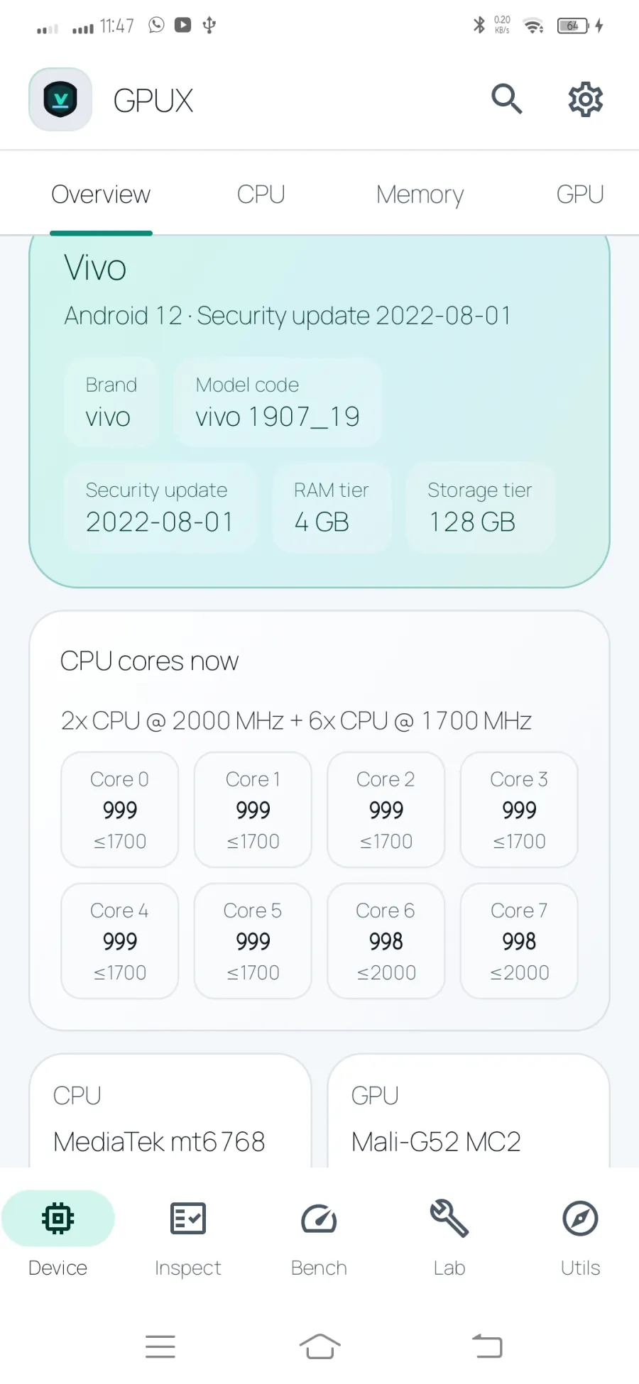 Device overview in GPUX